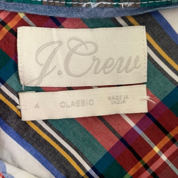 J. Crew Classic Washed Cotton Poplin Shirt in Snowy Stewart Tartan Size 4 - Picture 8 of 9